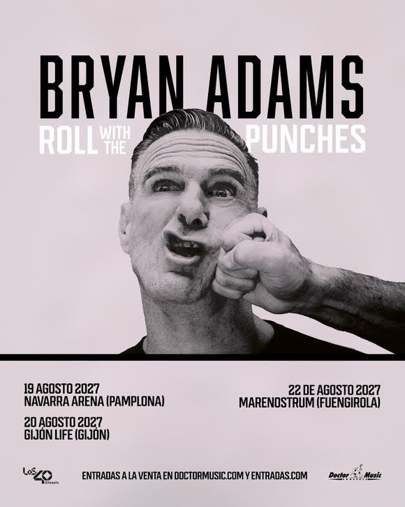 Bryan Adams – Roll With The Punches. Conciertos en Pamplona, Gijón y Fuengirola en agosto de 2027